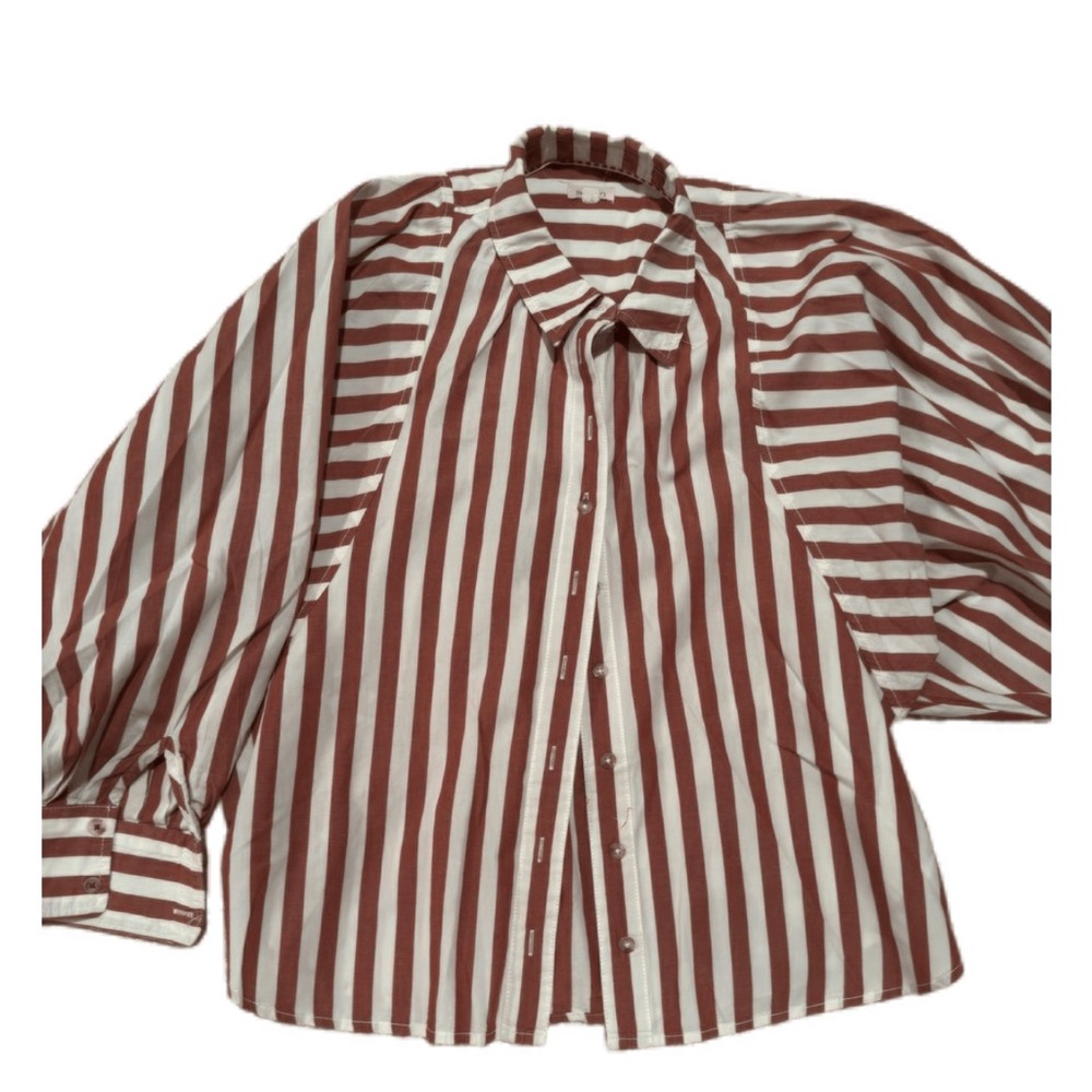 Pilcro Bailey Red and White Striped Shirt - Picture 5 of 9
